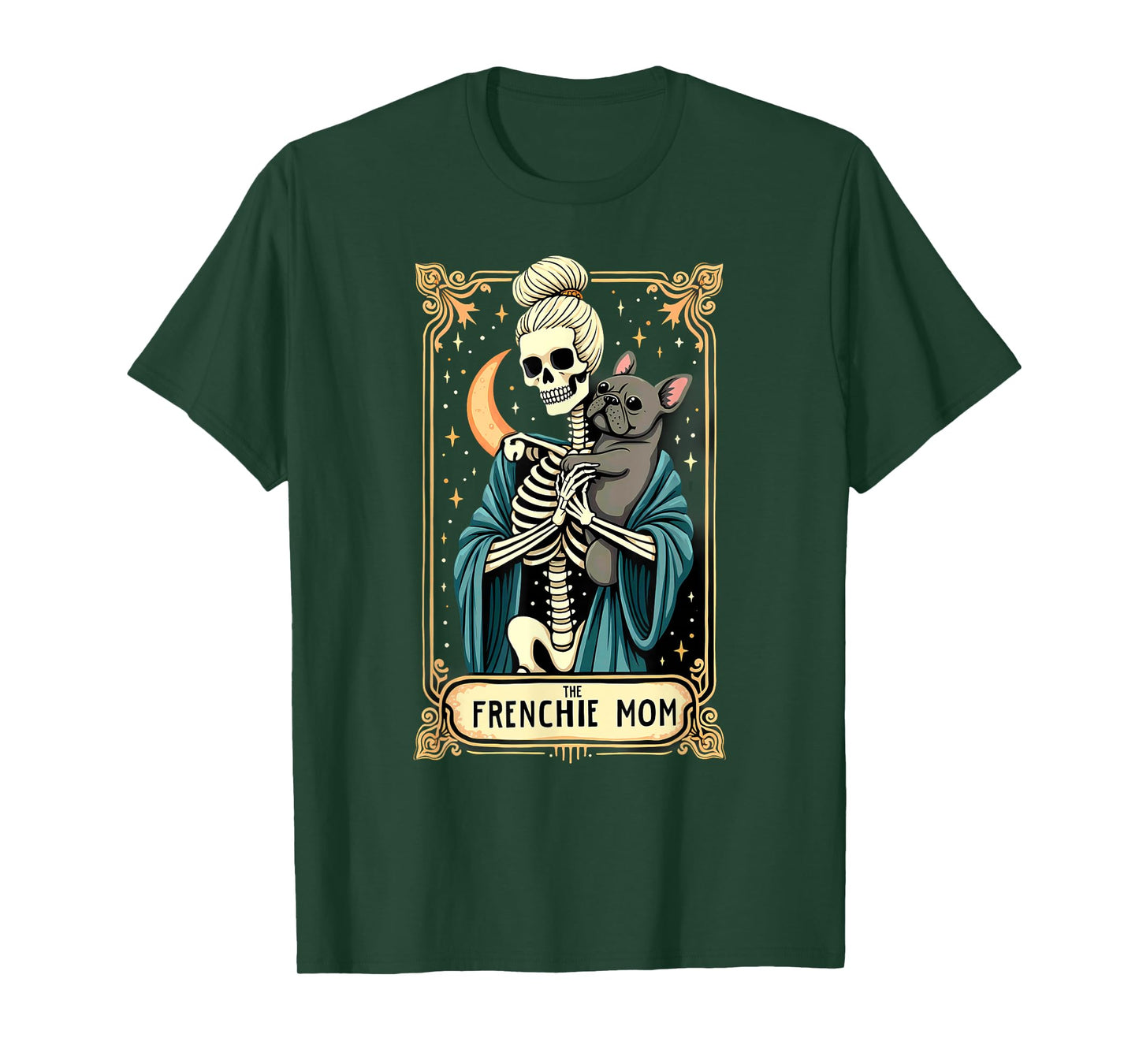 Gothic Tarot Card French Bulldog Skeleton Mom T-Shirt