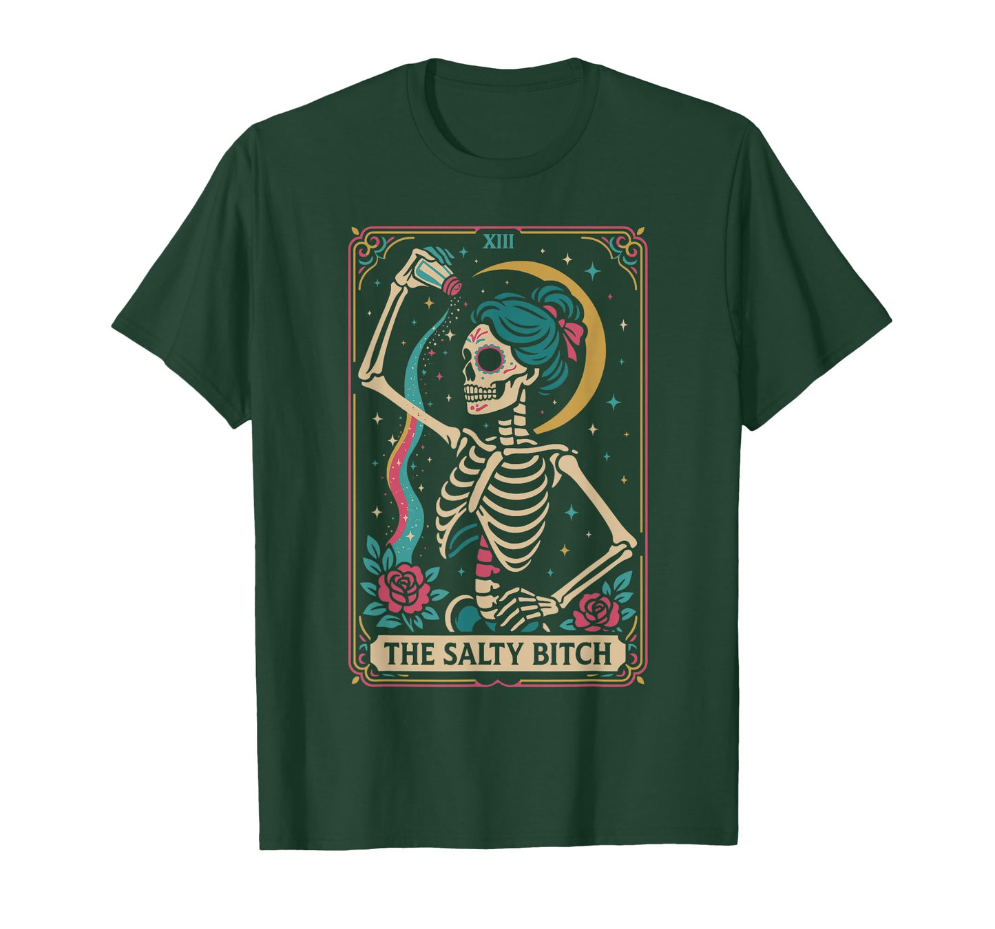 The Salty Bitch Tarot Card Skeleton T-Shirt