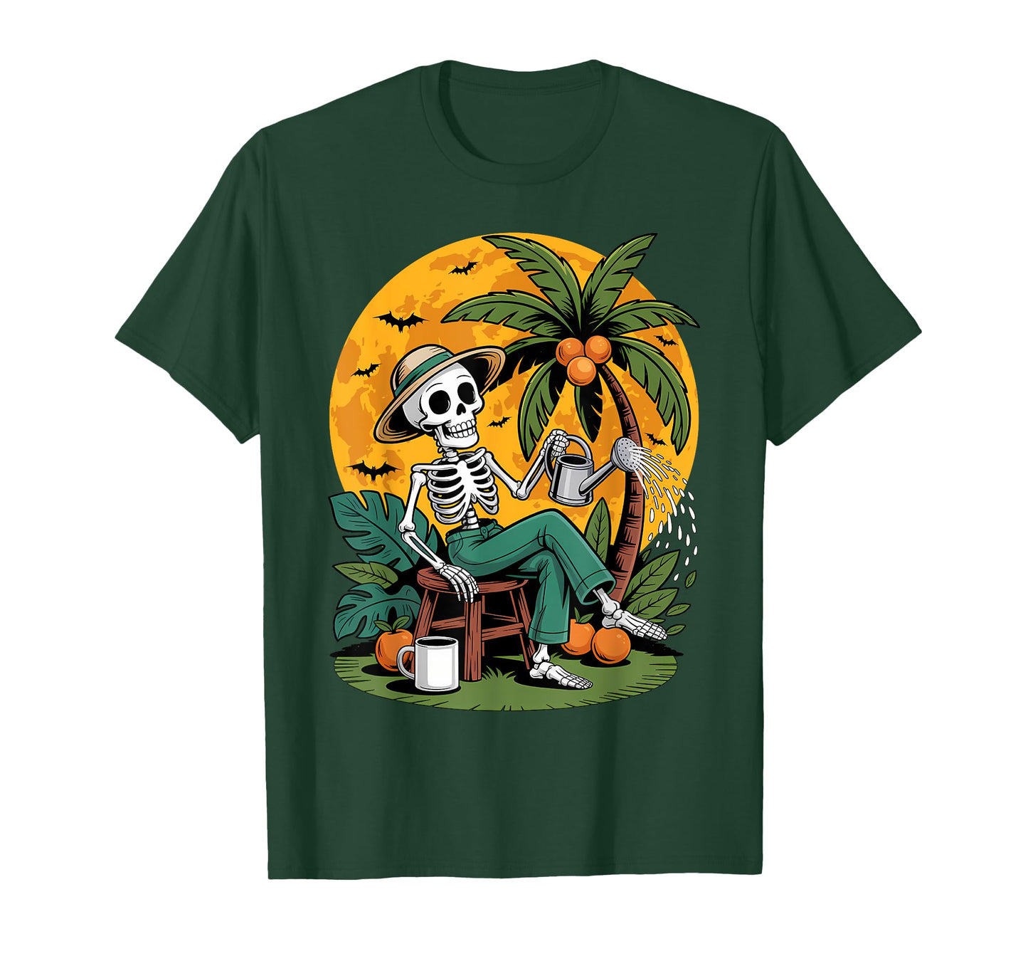Garden Gardener Plant Lover Gardening Skeleton Halloween T-Shirt