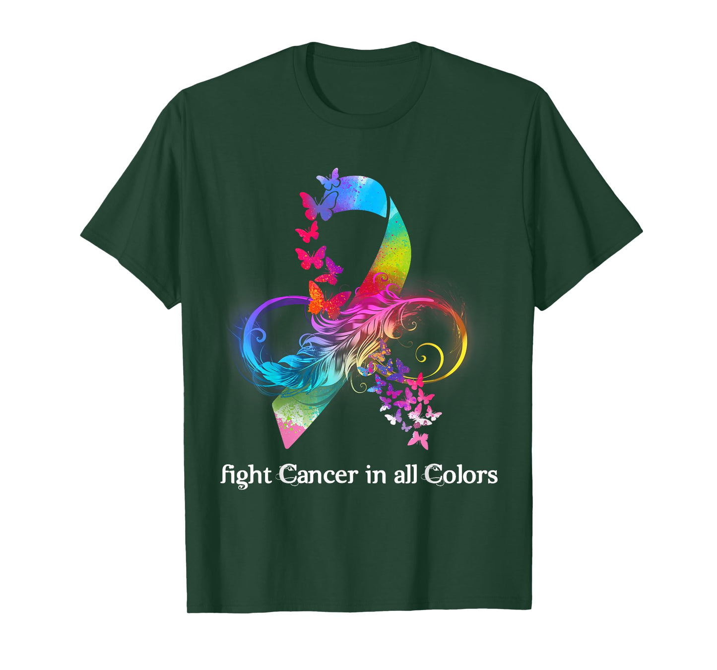 Fight Cancer In All Color Breast Cancer Awareness Womens T-Shirt