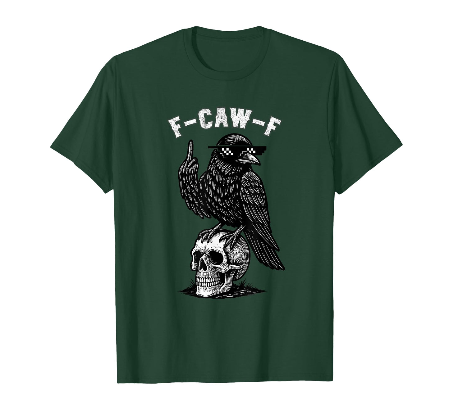 F-Caw-F Black Crow Pun Funny Bird Cawing Grunge T-Shirt