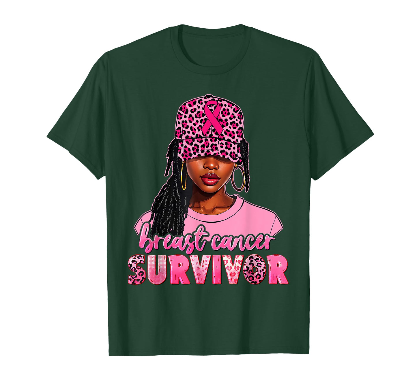 Breast Cancer Survivor Black Women Afro African Christian T-Shirt