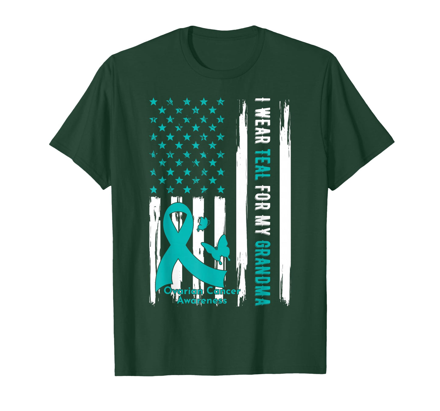 I Wear Teal For My Grandma Ovarian Cancer Awareness T-Shirt