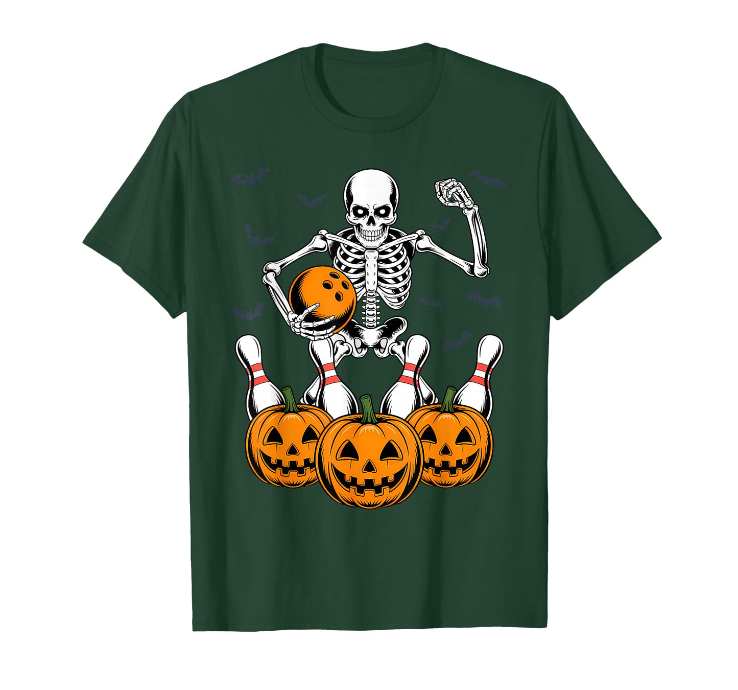 Skeleton Bowling Player Funny Bowler Halloween T-Shirt