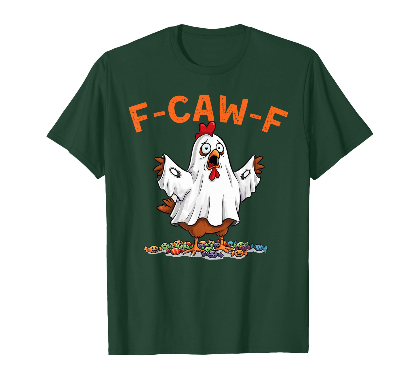 Funny F-Caw-F Chicken Halloween Chicken Ghost F-Caw-F Meme T-Shirt