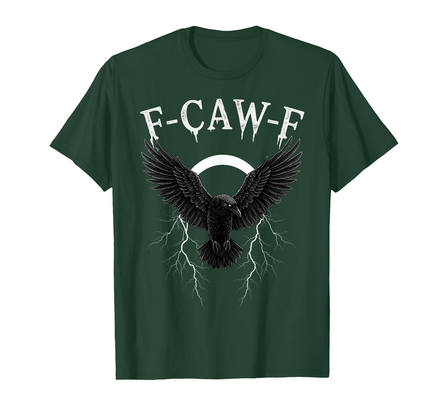 F-Caw-F Black Crow Funny Black Bird Moon Gothic Adult Humor T-Shirt