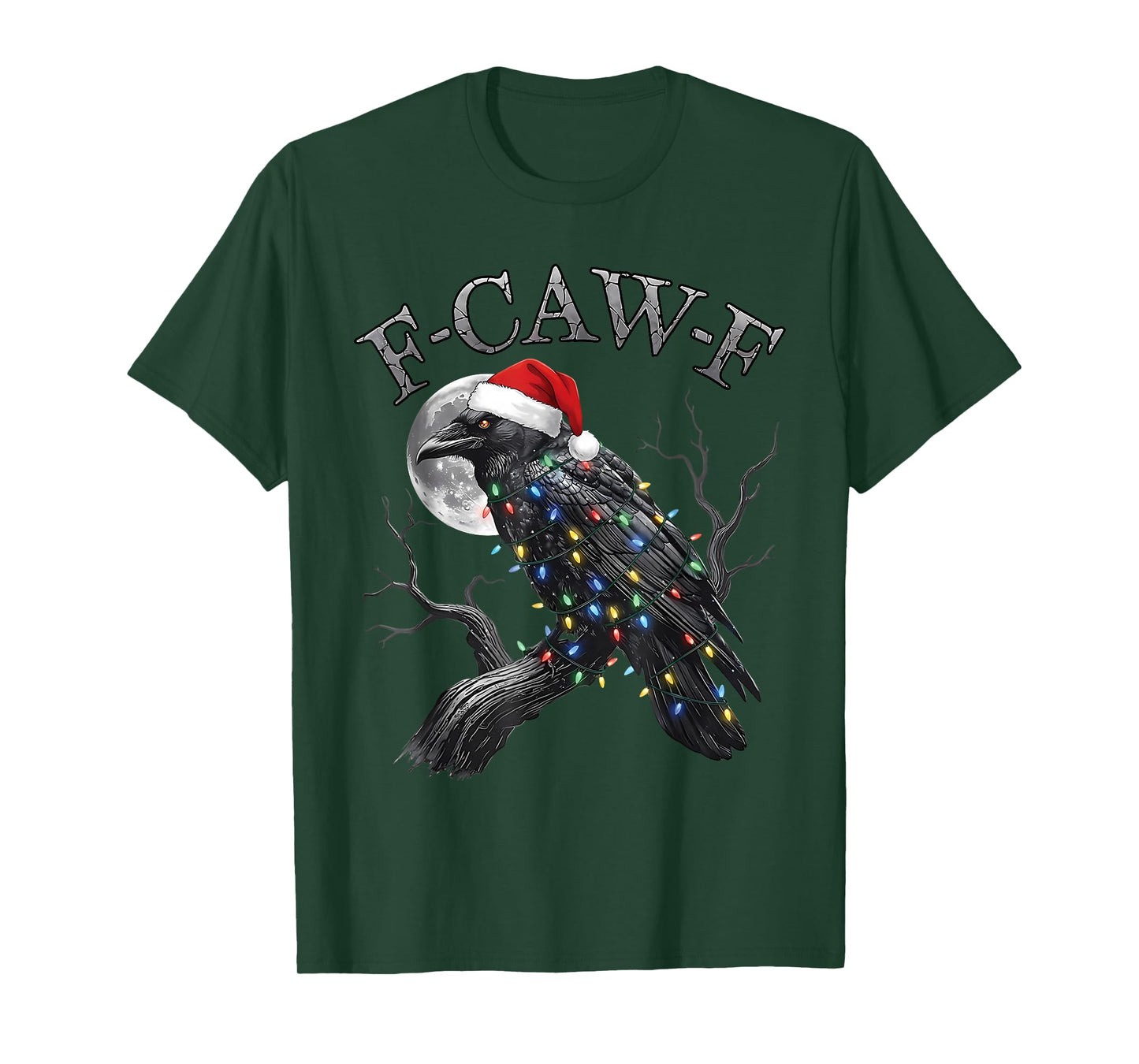 Funny Raven F-Caw-F Gothic Crow Christmas Meme Adult Humor T-Shirt