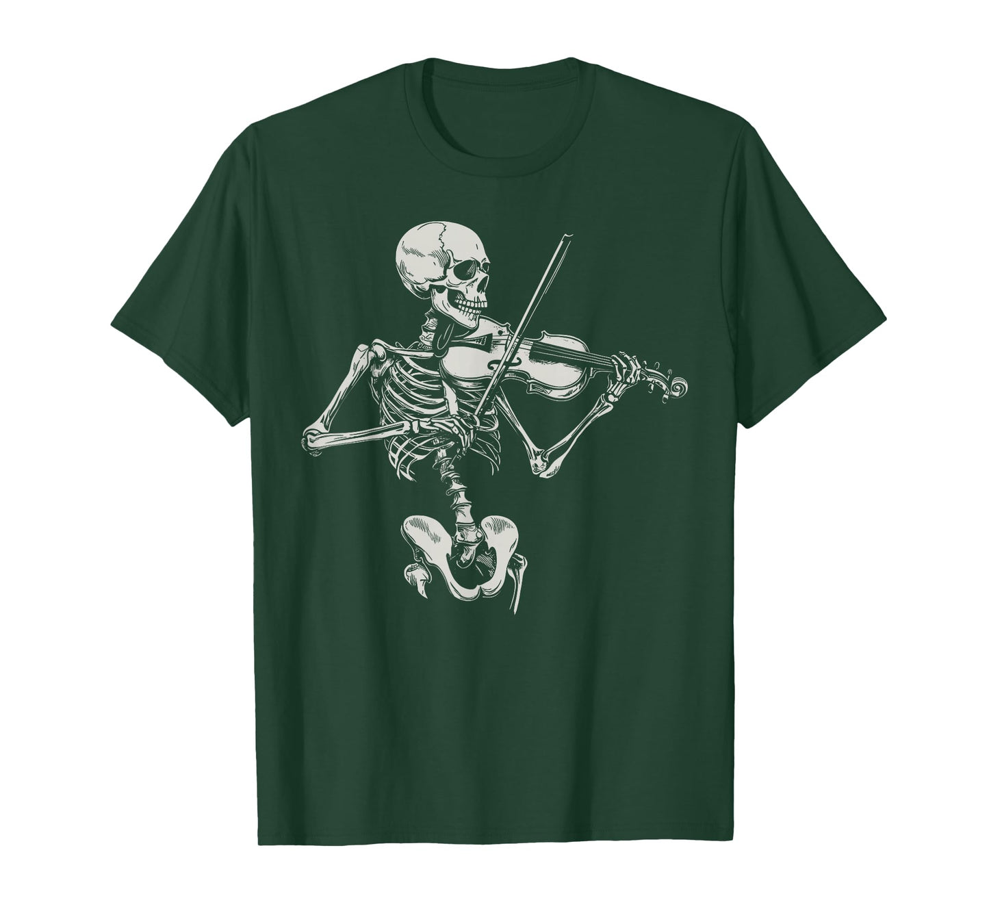 Skeleton Playing Viola Halloween Music Teacher Violinist T-Shirt