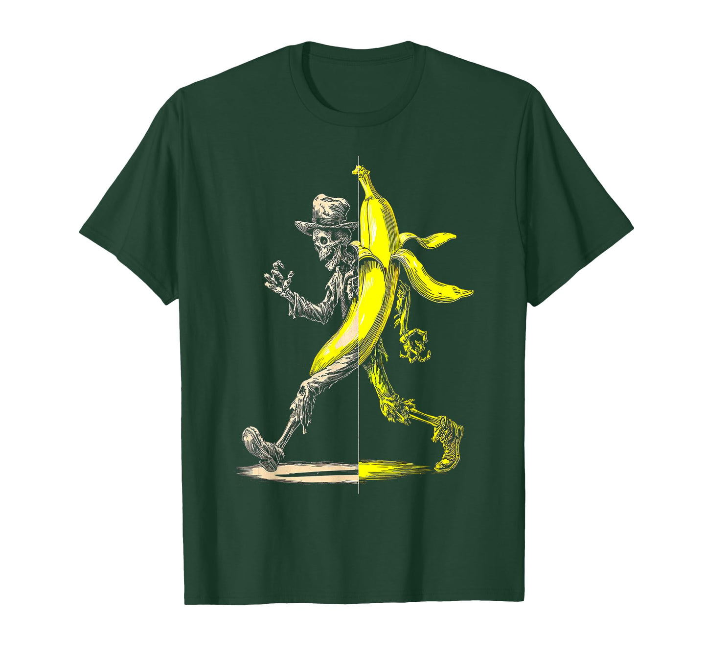 Halloween Zombie Banana Fruit Skeleton Portrait Halloween T-Shirt