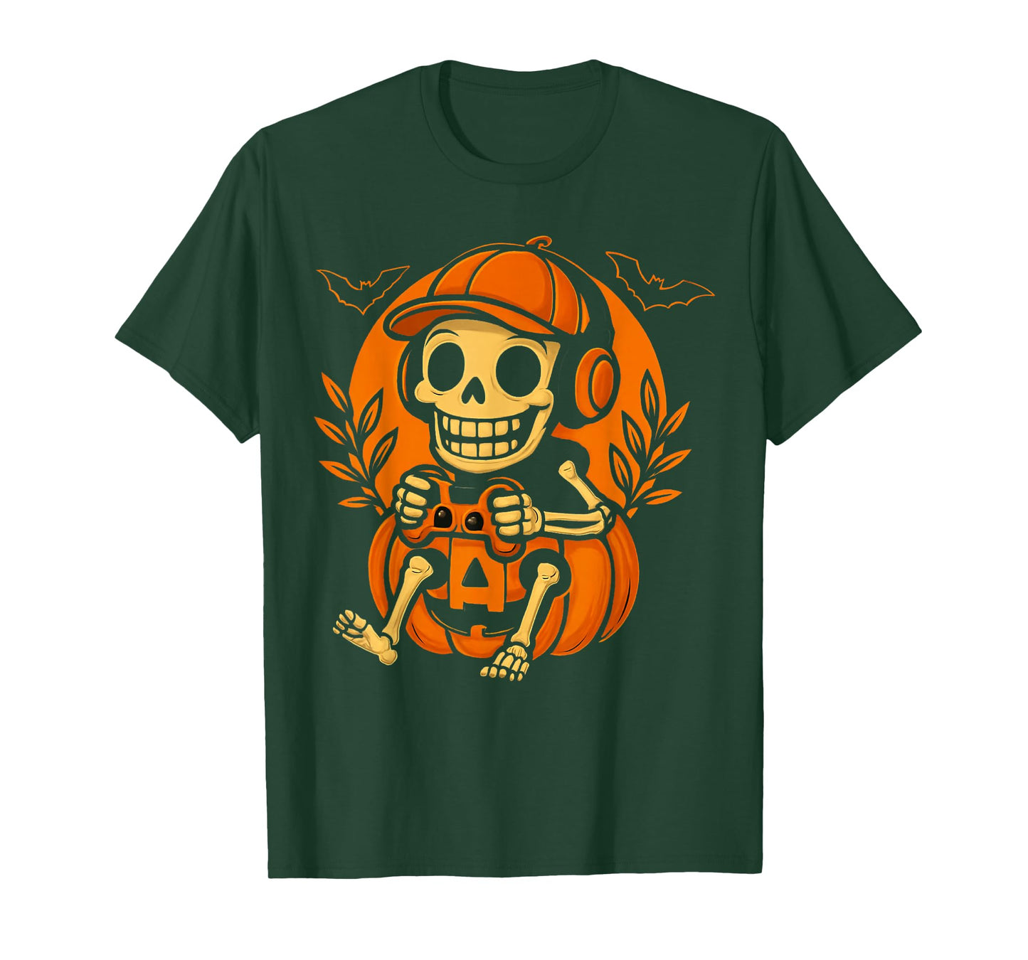 Halloween Skeleton Gamer, Halloween Party Pumpkin. T-Shirt