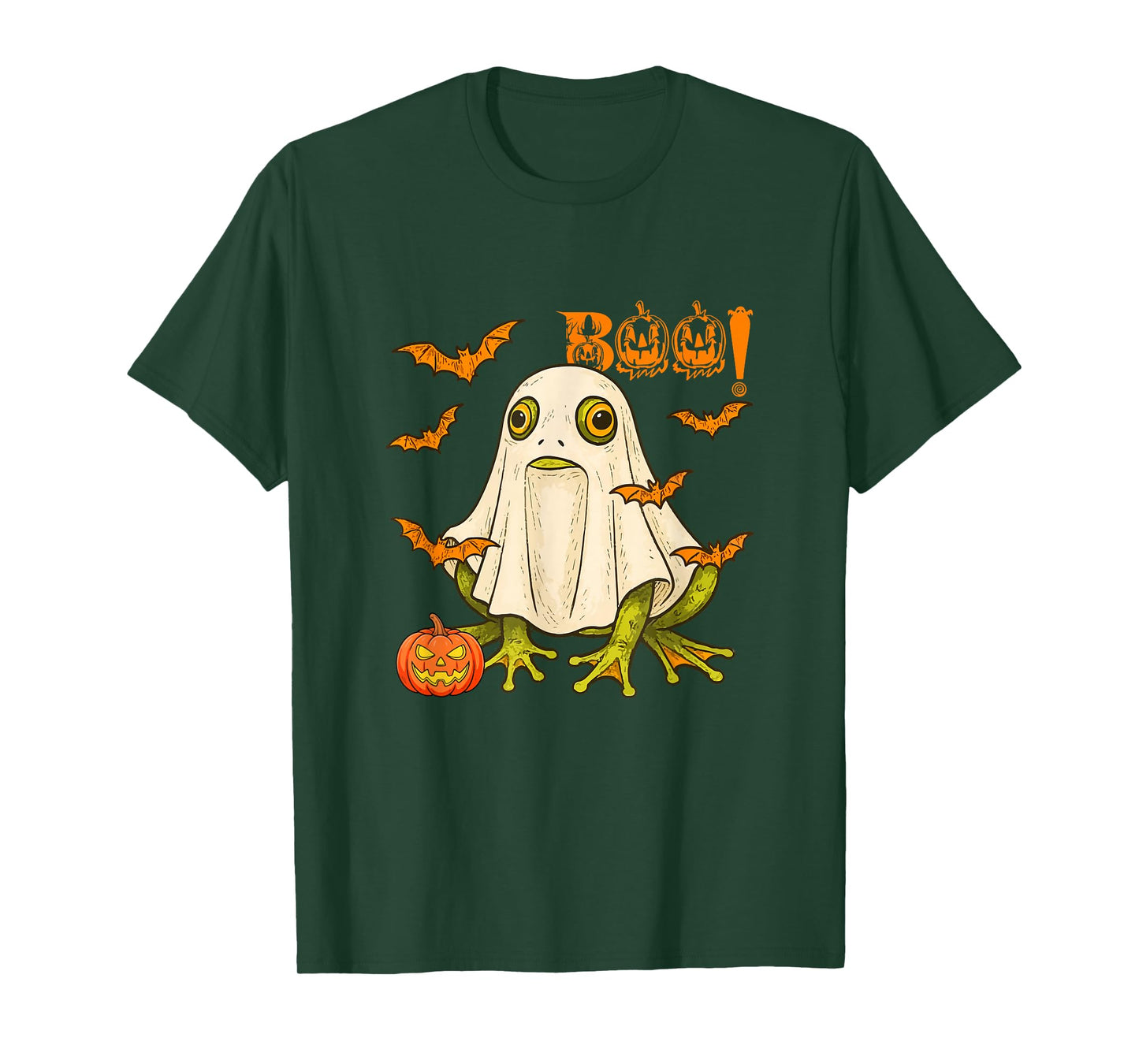 Boo Halloween Frog Cosplay Ghost Costume Animal Lover T-Shirt