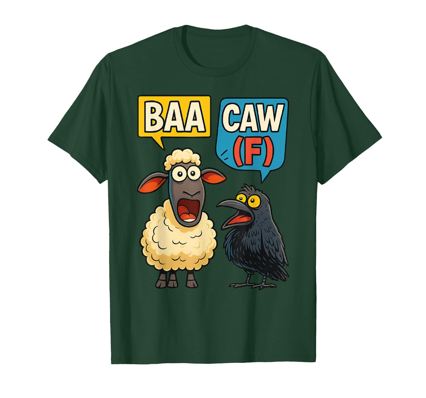 Funny Back Off Shirt – Baa-Caw-F Sheep & Crow Viral Meme T-Shirt