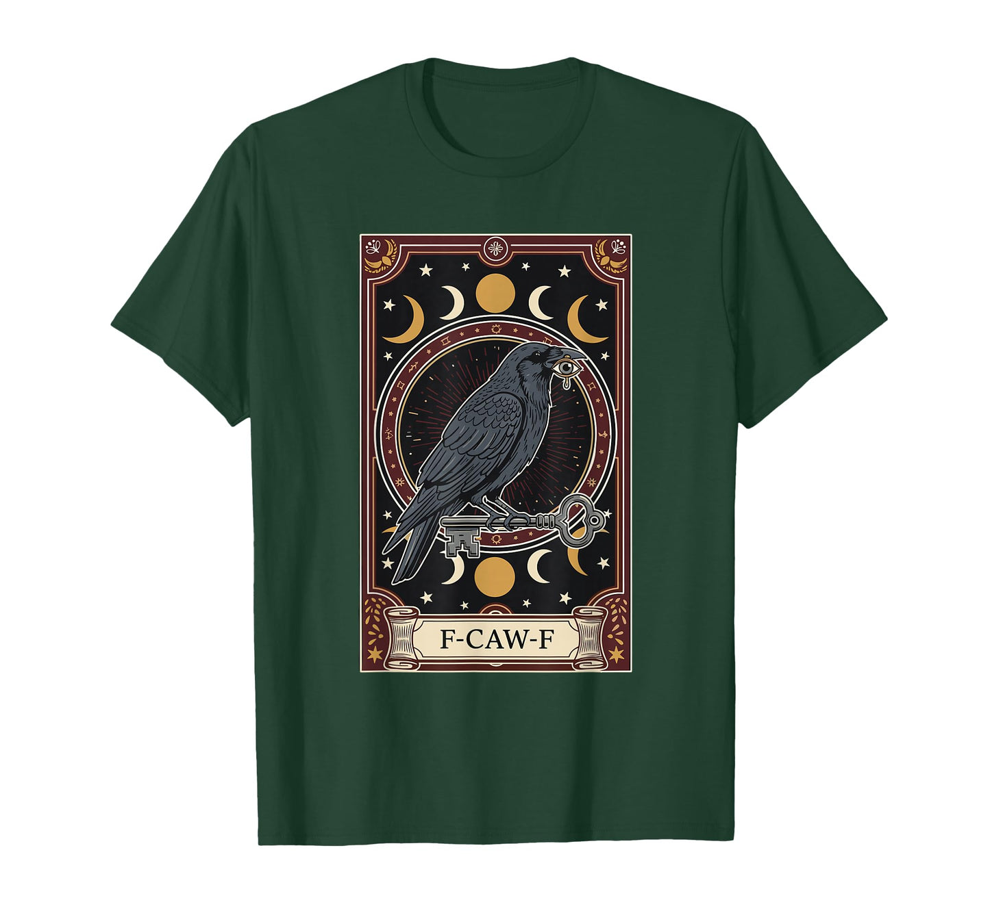 Card Black Crow F-Caw-F Funny Gothic Humor T-Shirt