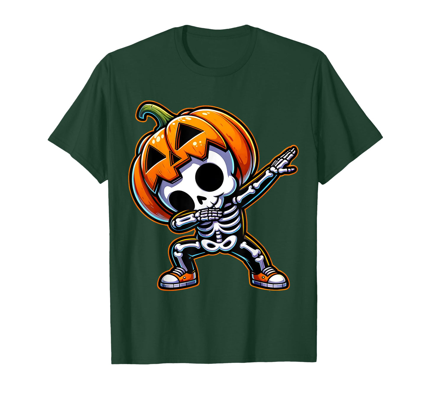 Dabbing Halloween Skeleton Boys Trick Treat Funny Pumpkin T-Shirt