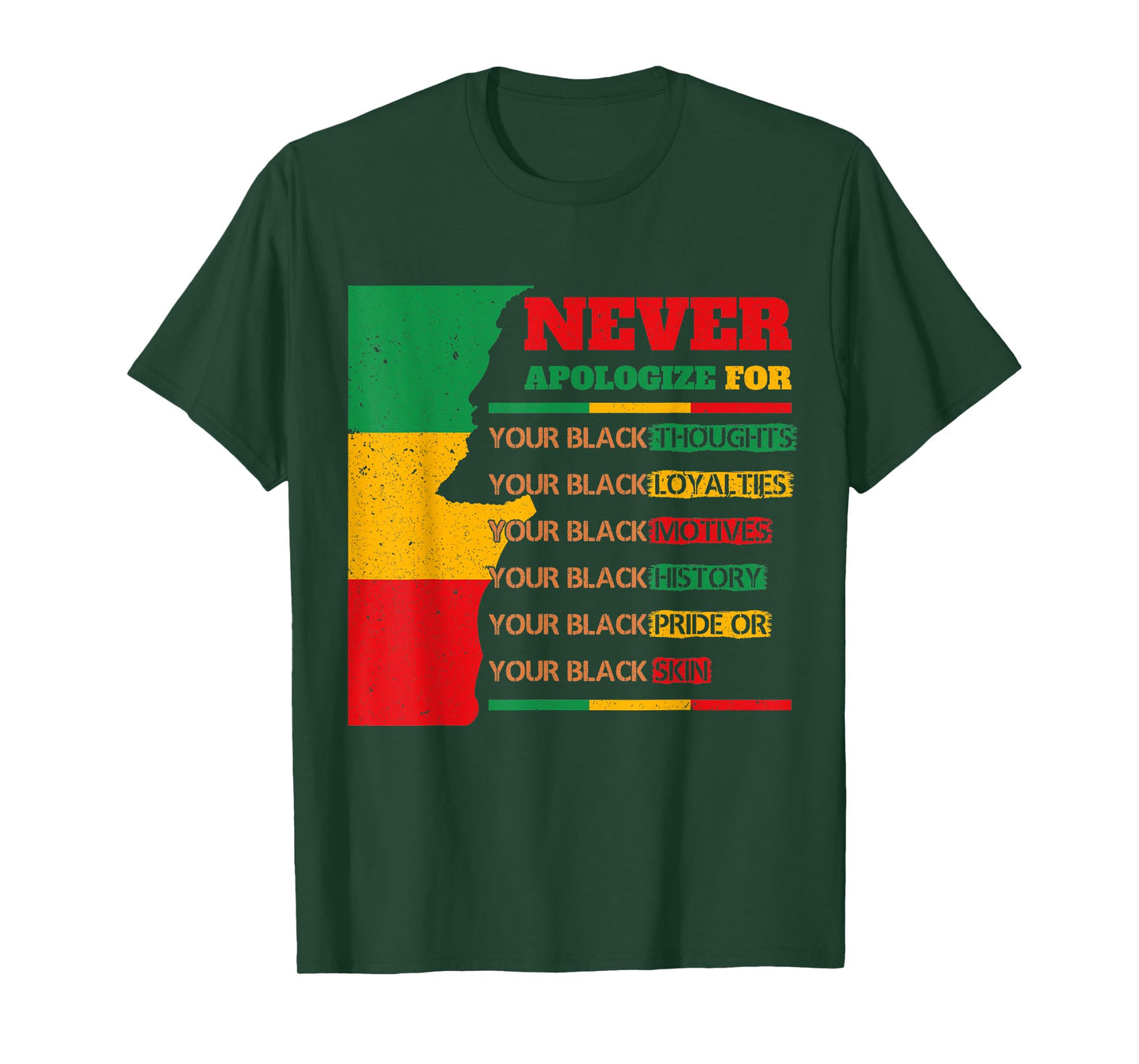 Never Apologize For Your Blackness Juneteenth Black Pride T-Shirt