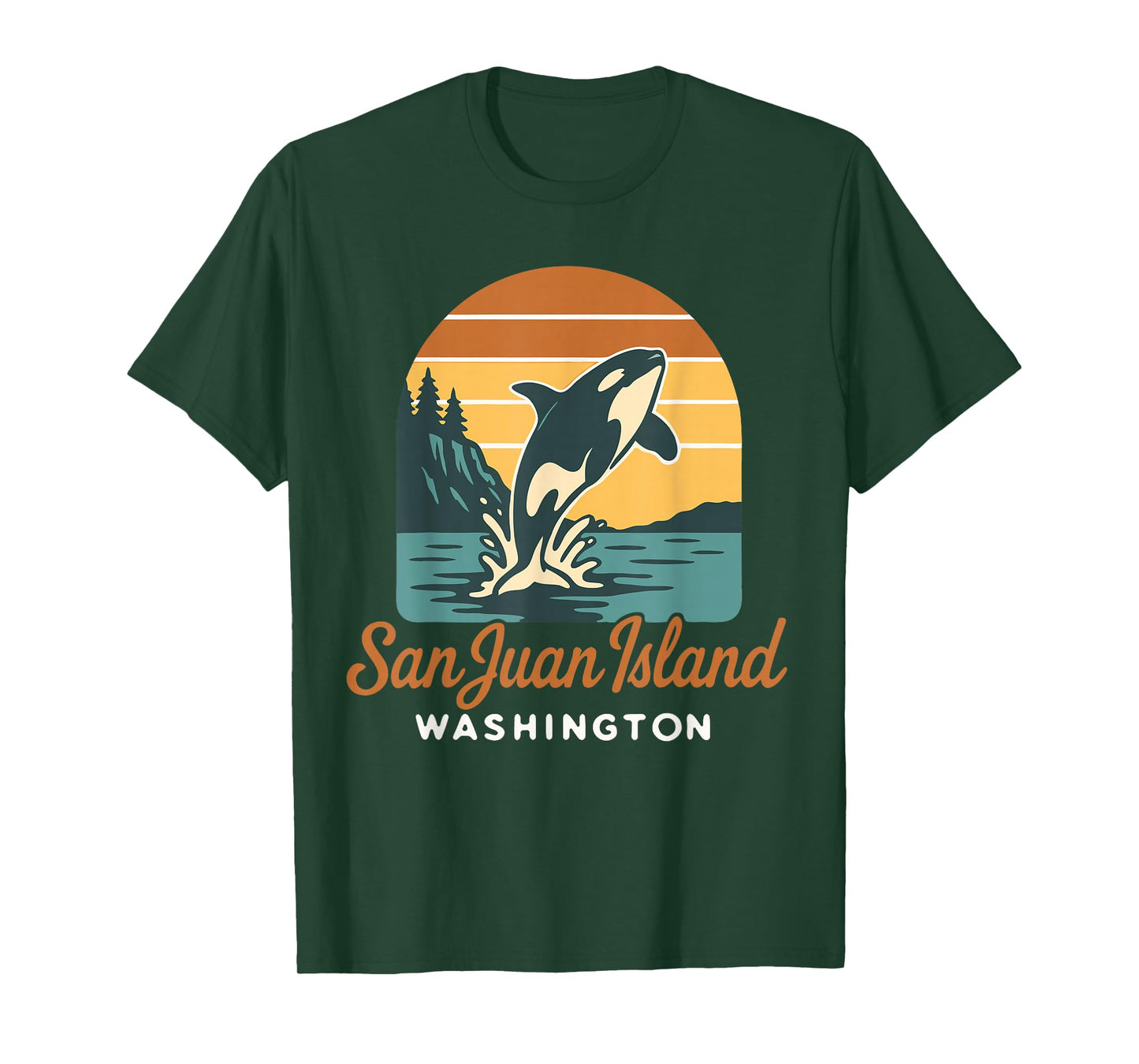 San Juan Island Washington Orca Sunset T-Shirt