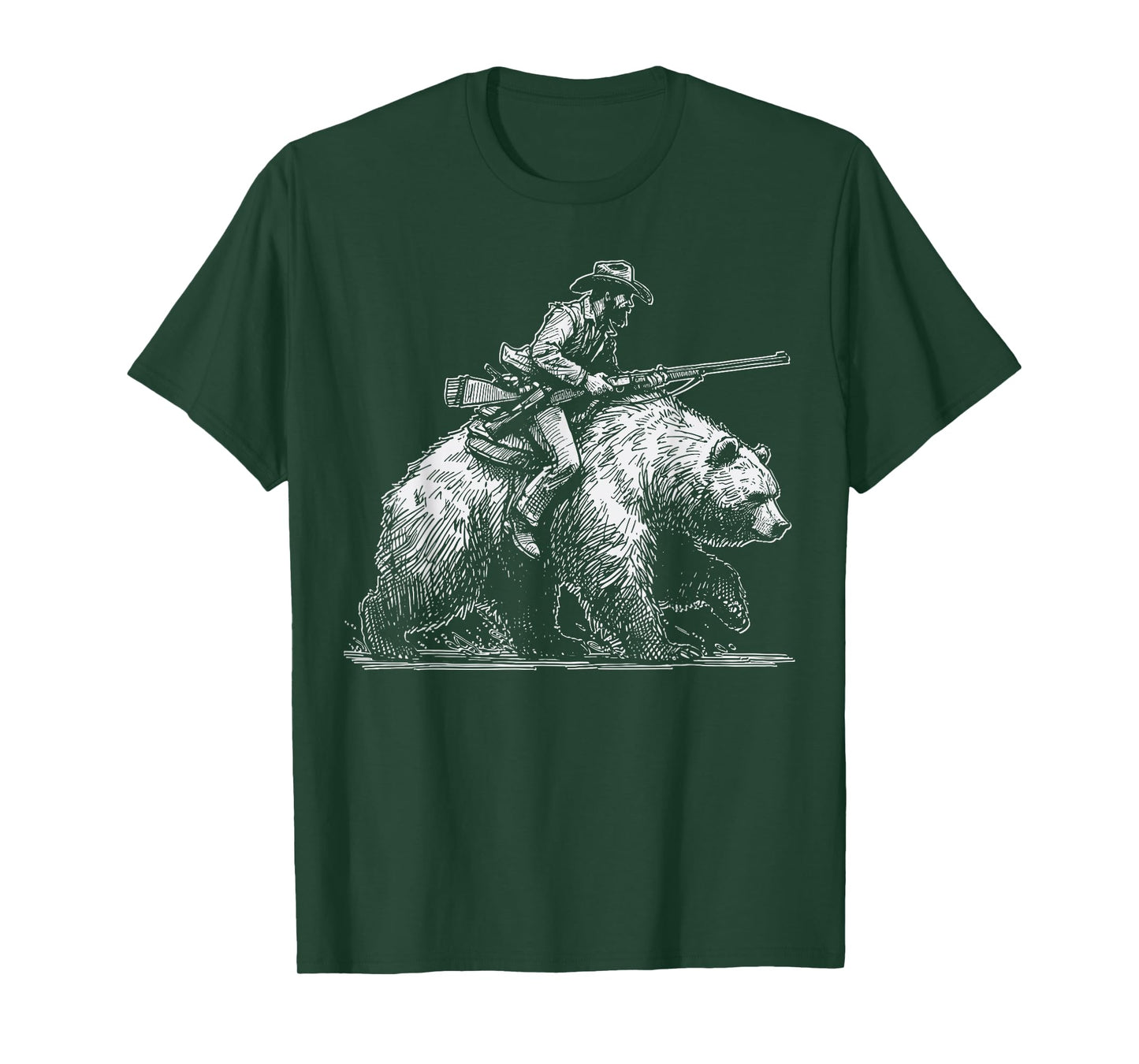 Funny Lumberjack Cowboy rides a Bear T-Shirt