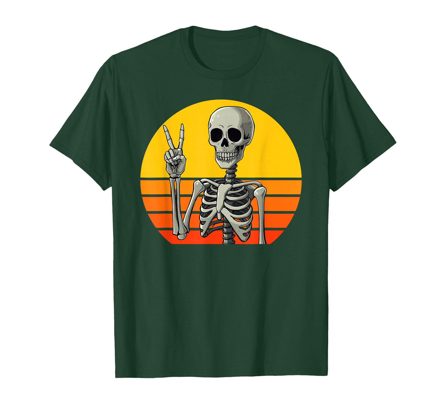 Skeleton Hand Peace Sign, Halloween Skeleton Peace Hands T-Shirt