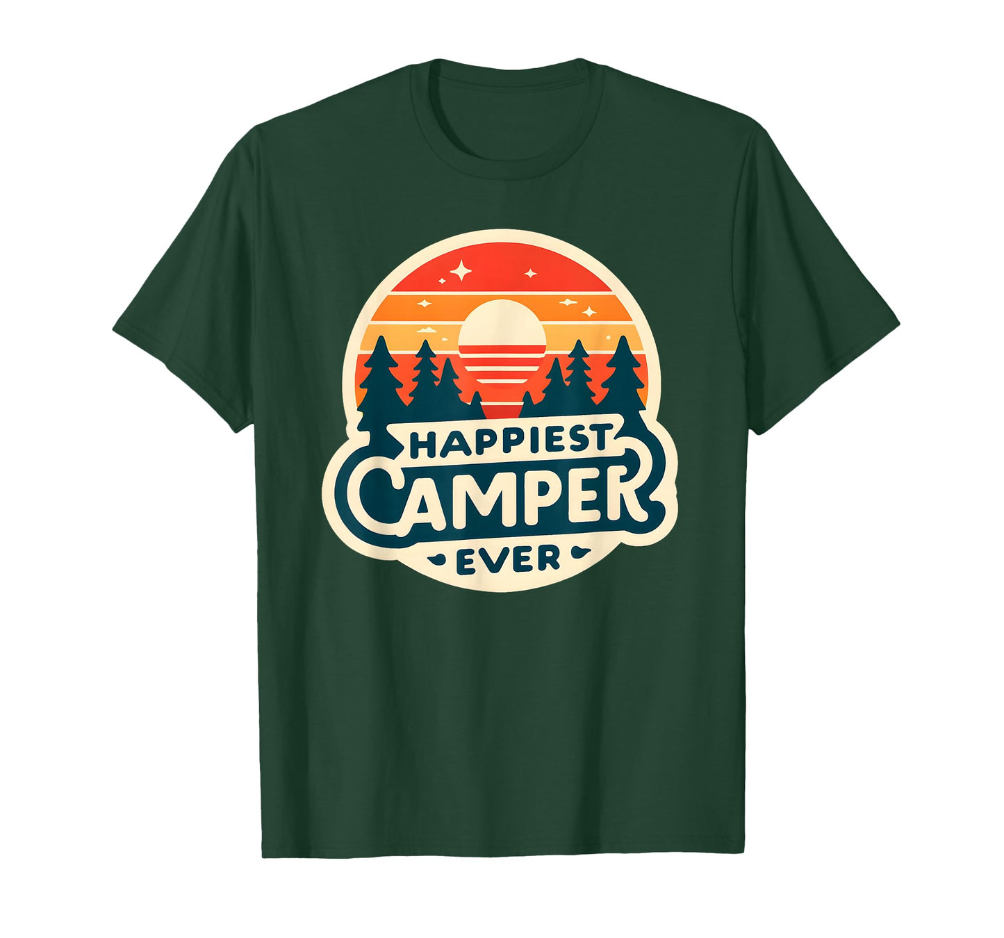 Happiest Camper Ever Vintage Sunset T-Shirt