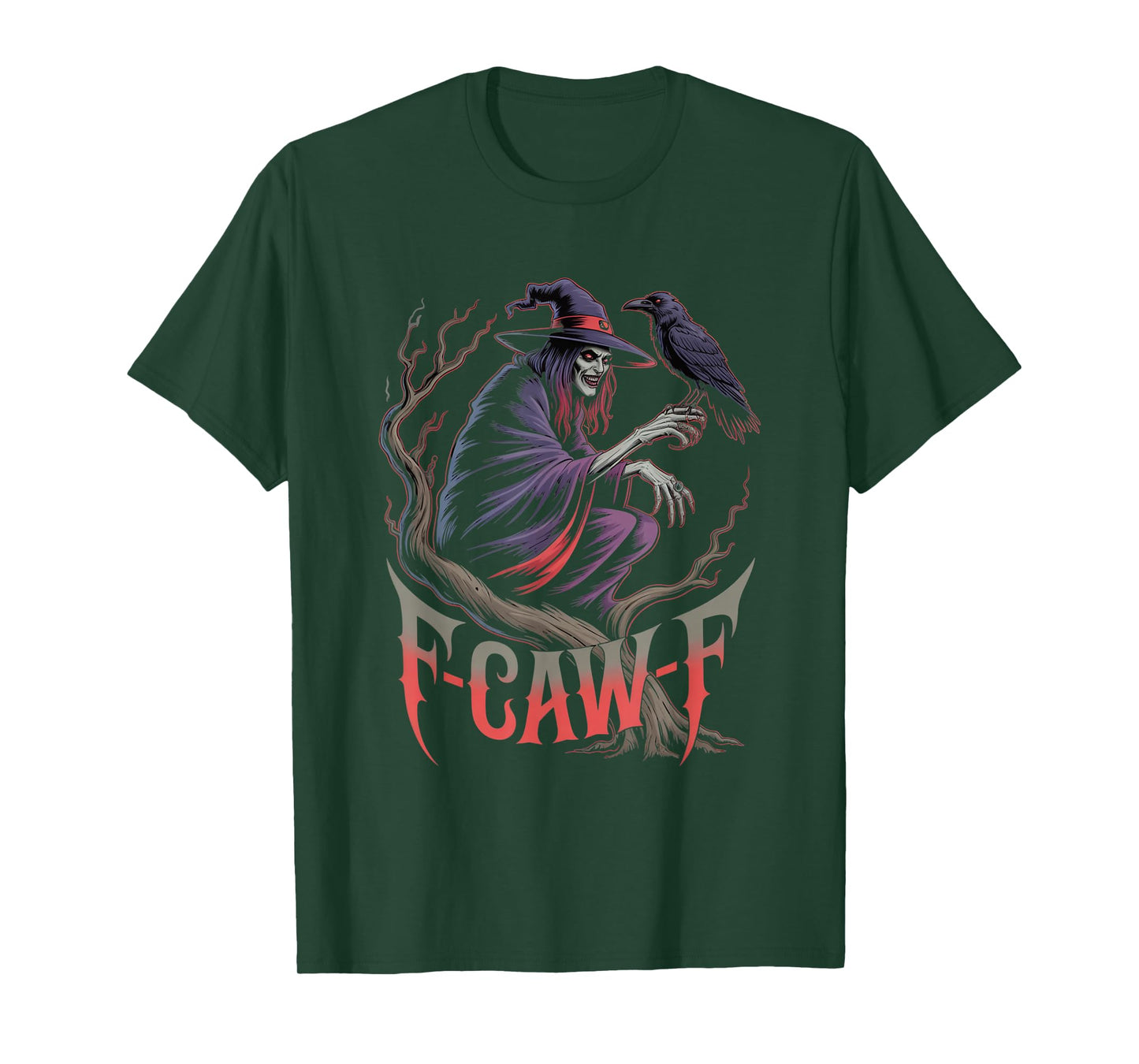 F-Caw-F Crow Funny Gothic Moon Black Bird Halloween T-Shirt