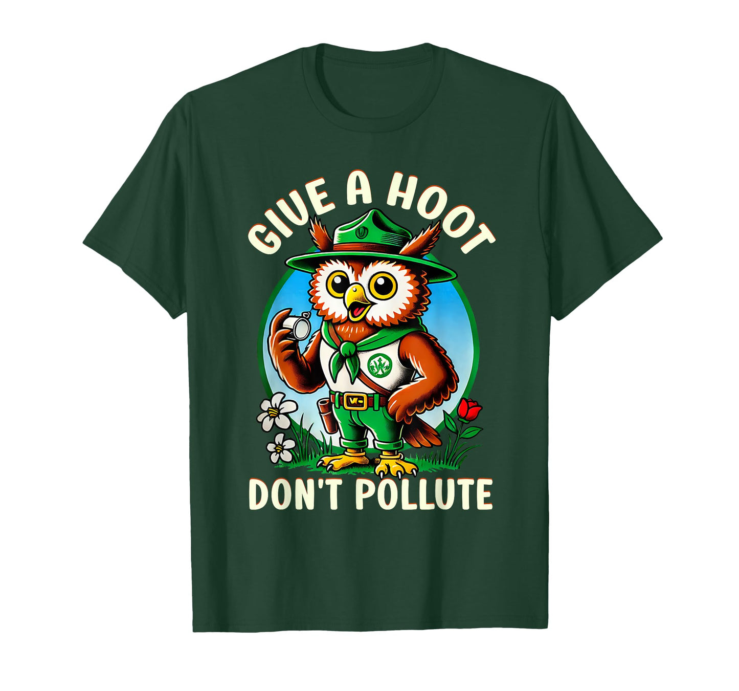 Give A Hoot Don’t Pollute Retro Vintage Owl T-Shirt