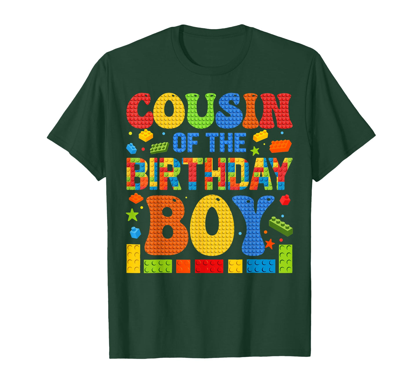 Cousin Of The Birthday Boy Building Block Birthday Party T-Shirt