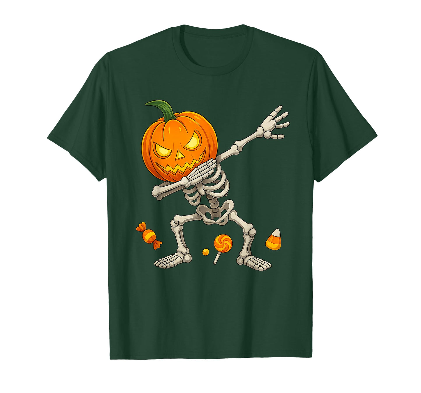Halloween Skeleton Boy Pumpkin Funny Skeleton Dabbing T-Shirt