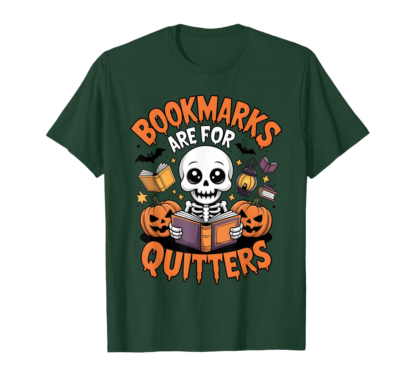 Bookmarks are for Quitters Halloween Skeleton Books Reading T-Shirt