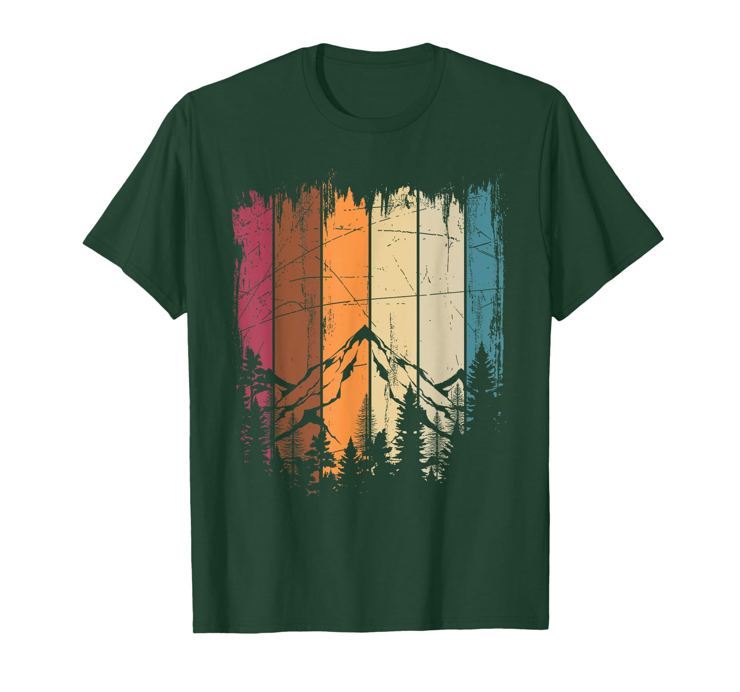 Mountains Outdoors Hiker Sport Retro Forest Nature Hiking T-Shirt