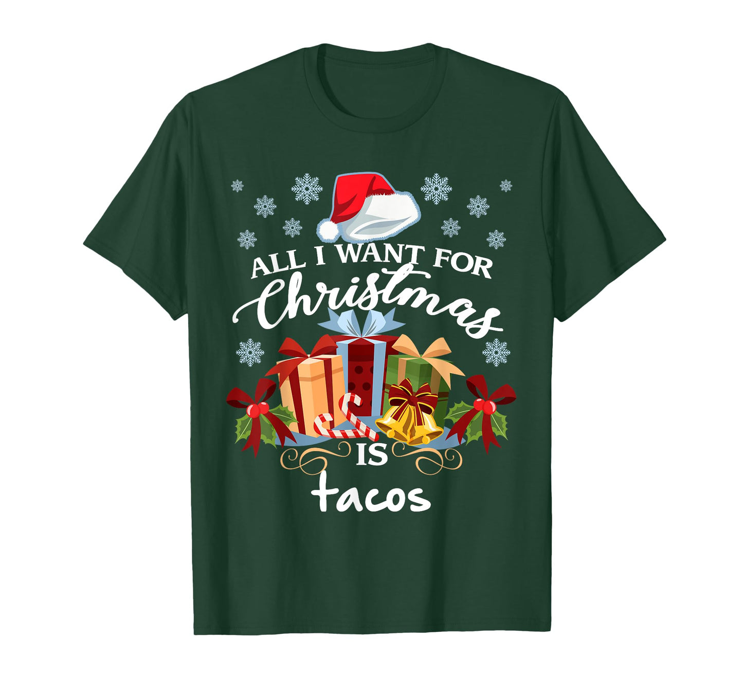 All I Want For Christmas Is Tacos Funny Mexican Food T-Shirt T-Shirt