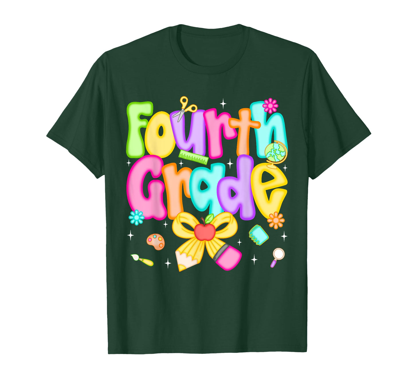 Preppy Fourth Grade Back To School 4th Grade Teacher Girls T-Shirt