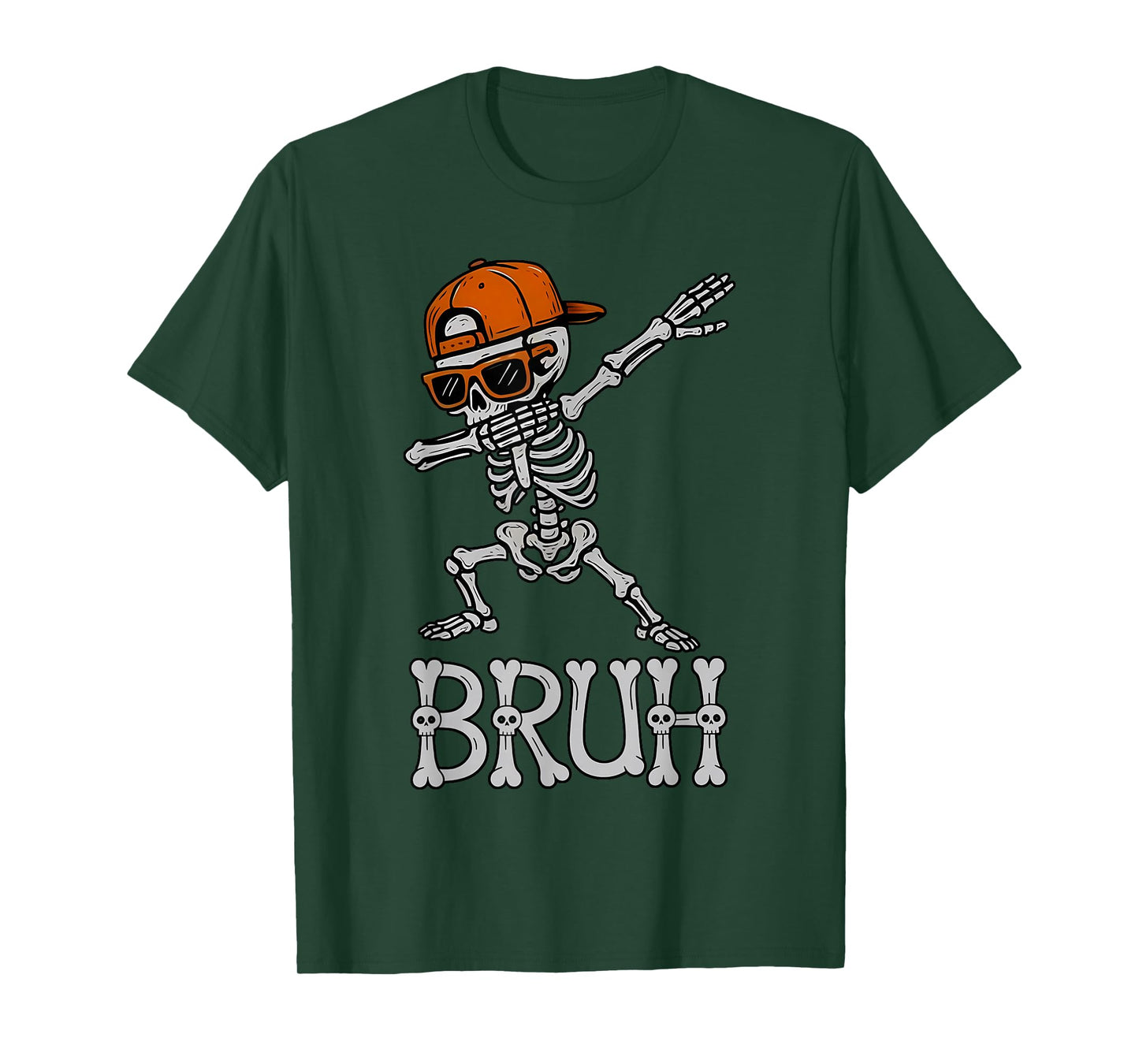 Bruh Halloween Skeleton Dabbing for Mens Boys Toddlers Kids T-Shirt