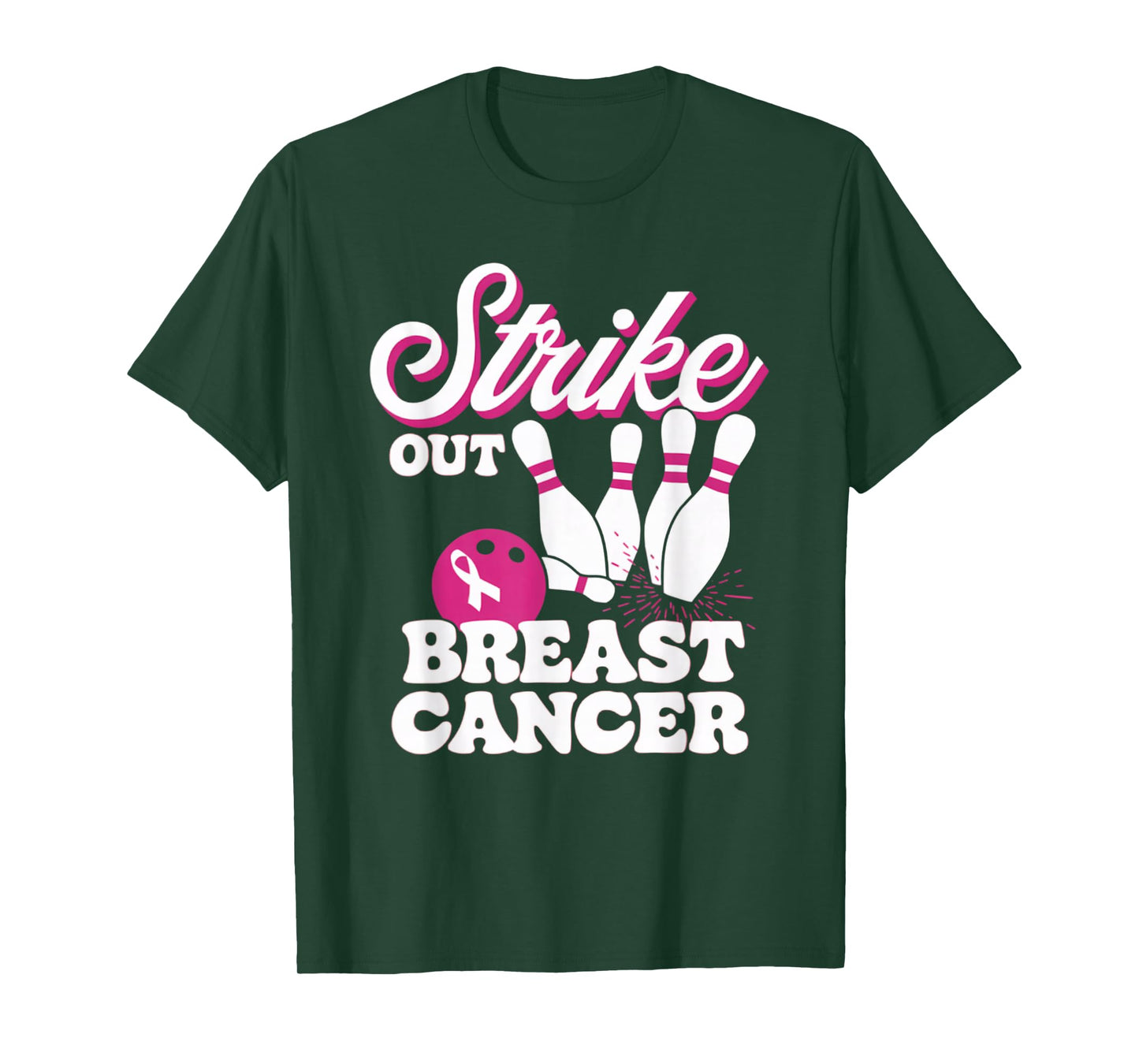 Strike Out Breast Cancer Bowling Awareness Women Men Kids T-Shirt