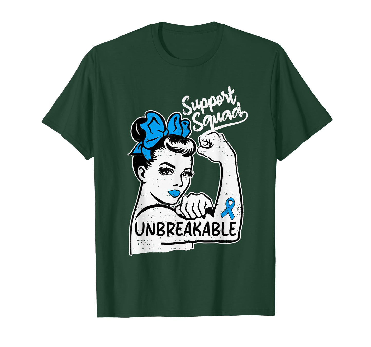 Womens Support Prostate Cancer Awareness Fight Ribbon Blue T-Shirt