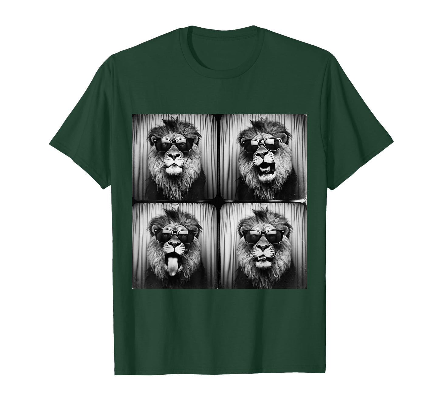 Funny Photo Booth Silly Lion Sunglasses Animal Lions Meme T-Shirt