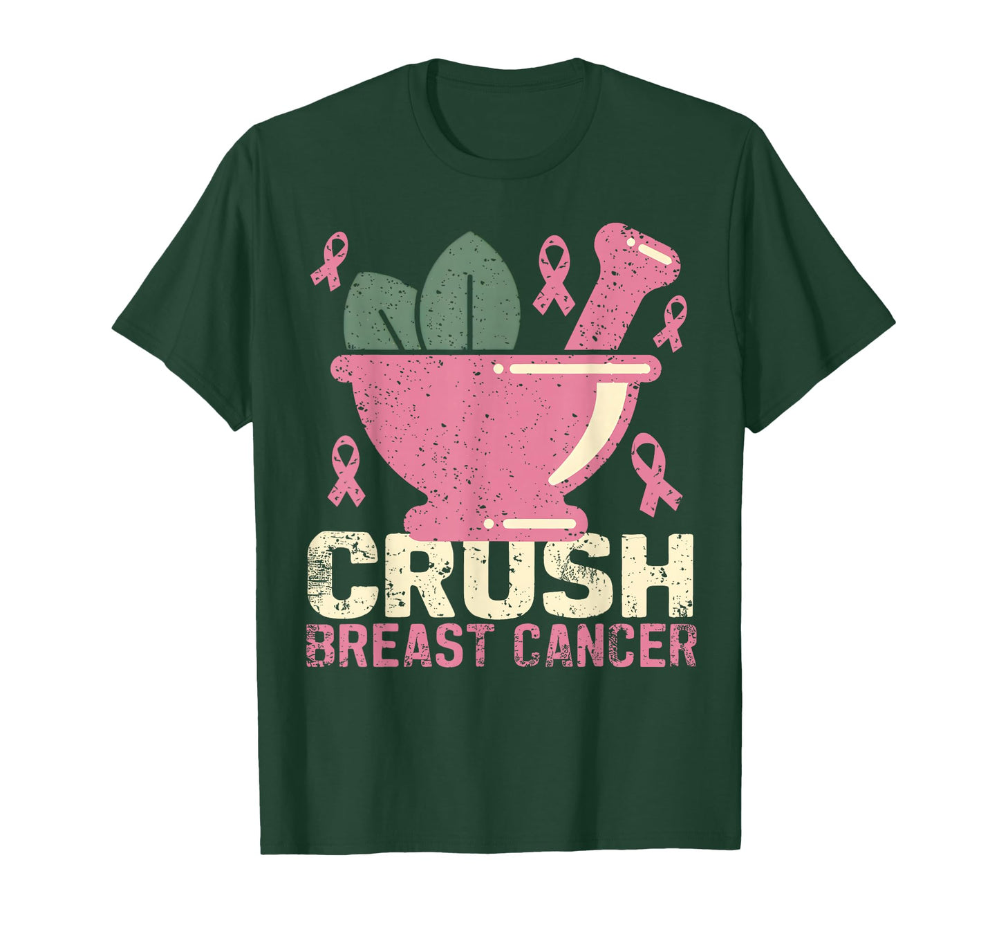 Crush Breast Cancer Pink Ribbon Pharmacy Nurse Supoort T-Shirt