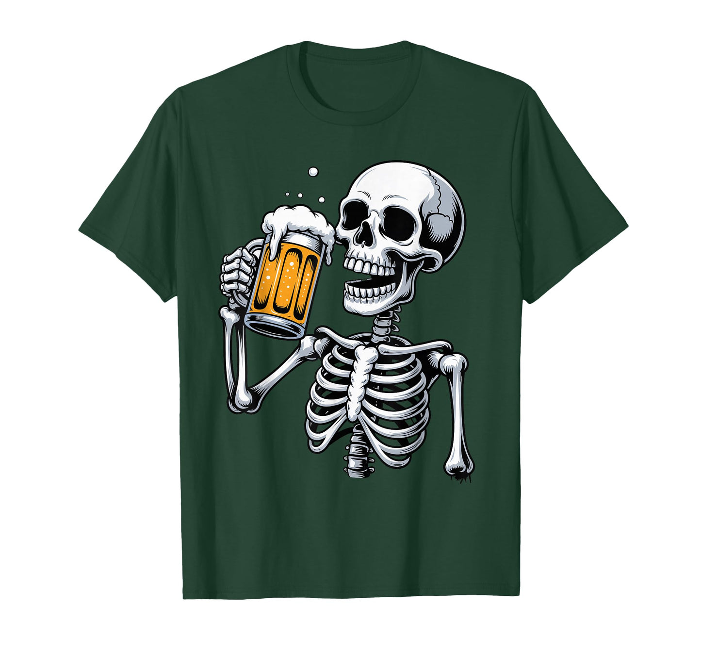 Halloween Drinking Team Funny Skeleton Skull Beer Drinker T-Shirt