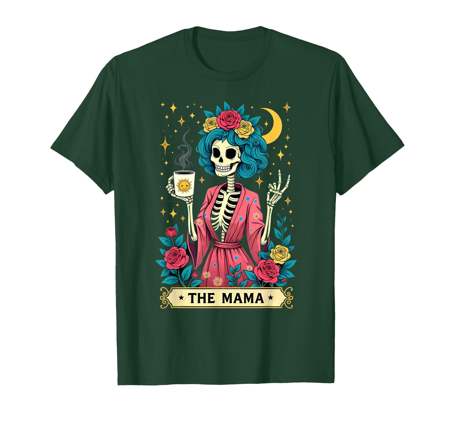 Gothic Tarot Card The Mama Skeleton Halloween T-Shirt