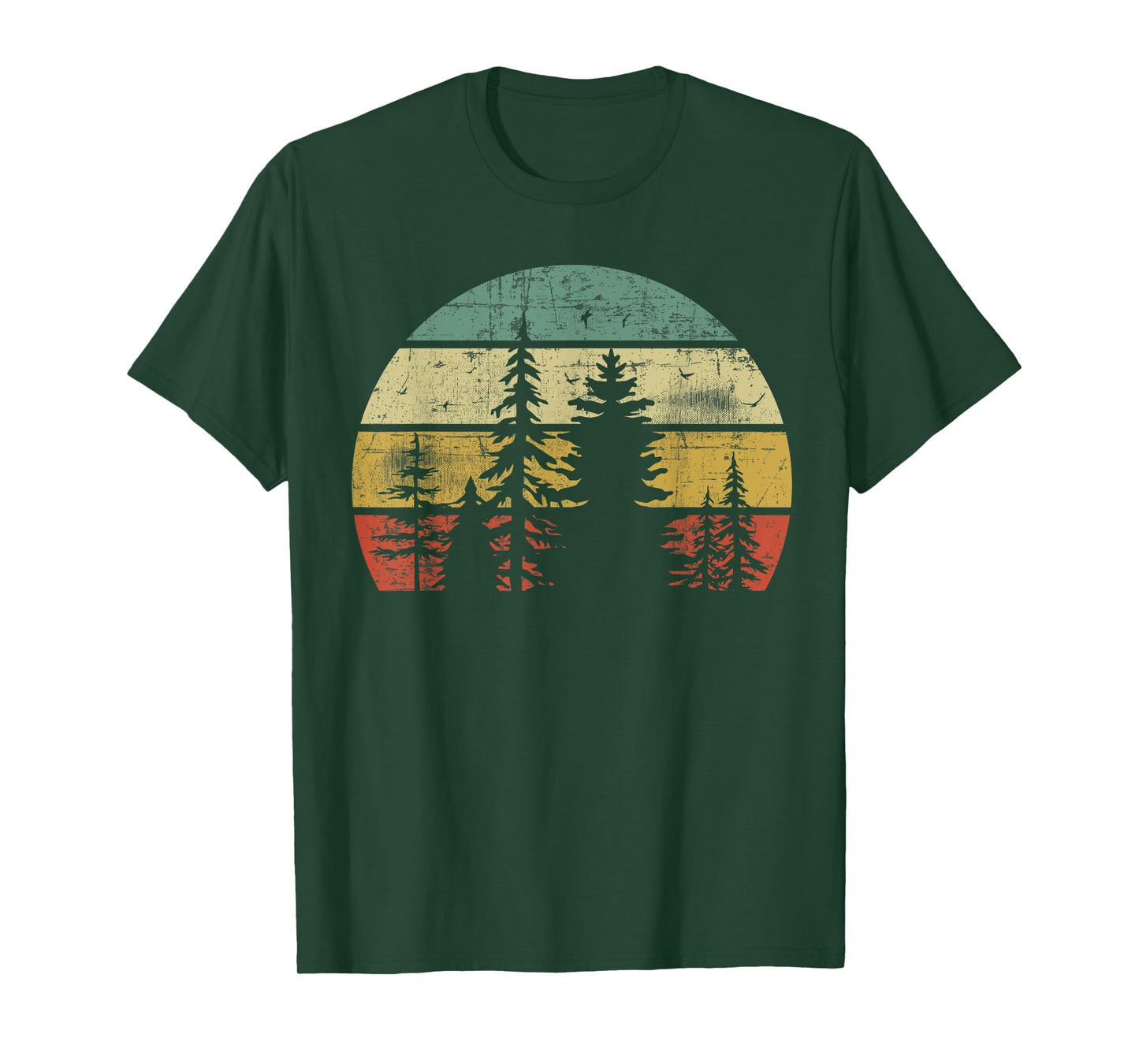 Retro Wildlife Trees Outdoors Nature Forest T-Shirt