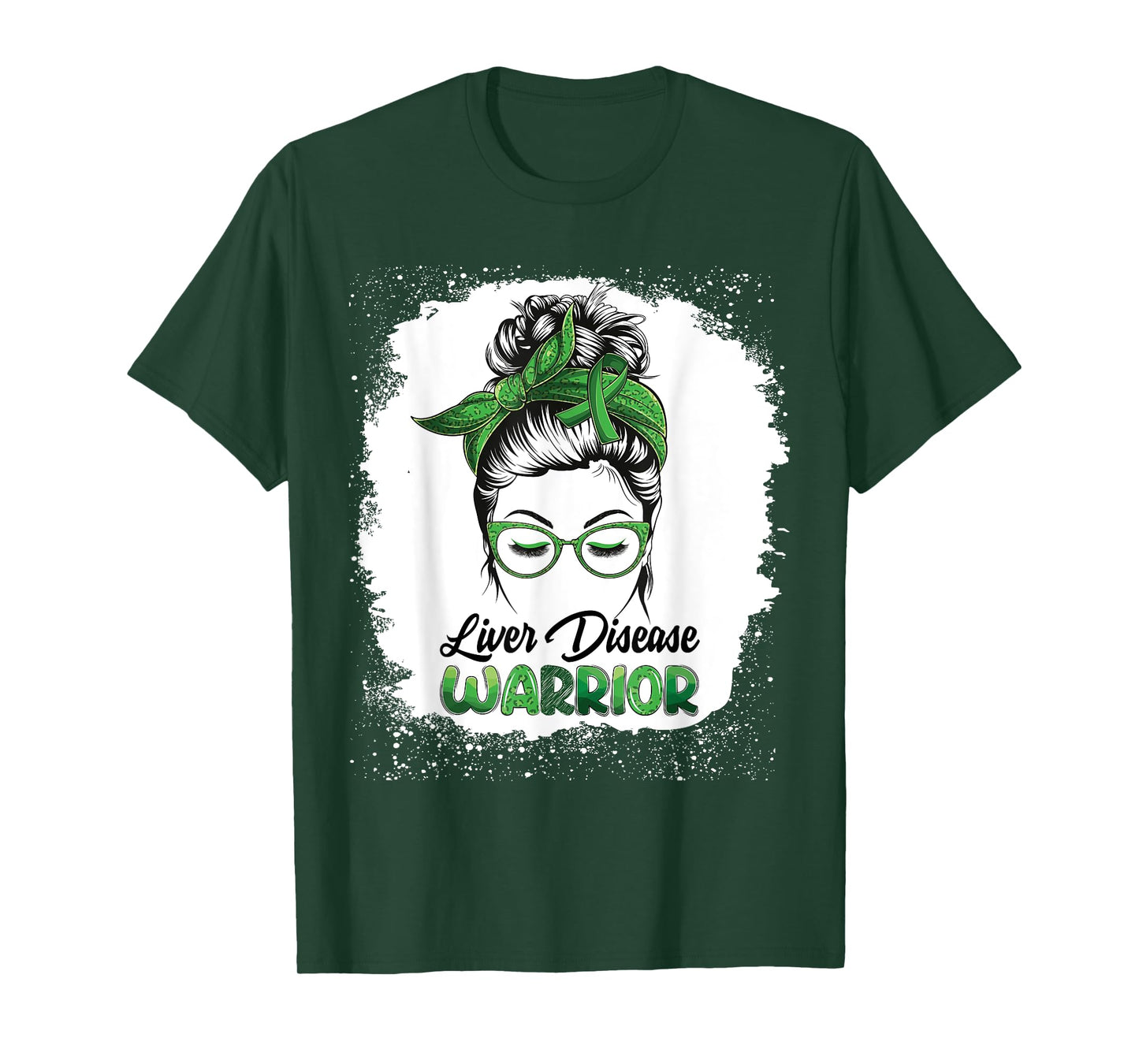 Liver Disease Warrior Bleached Messy Bun Survivor Believe T-Shirt