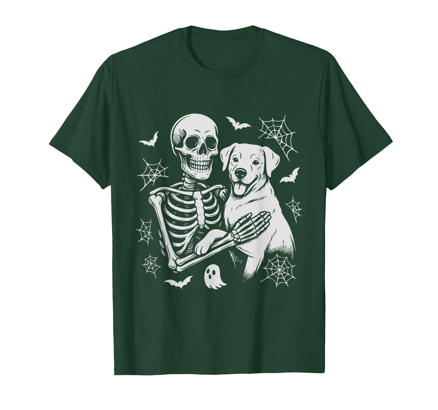 Skeleton Hugging Labrador Halloween T-Shirt