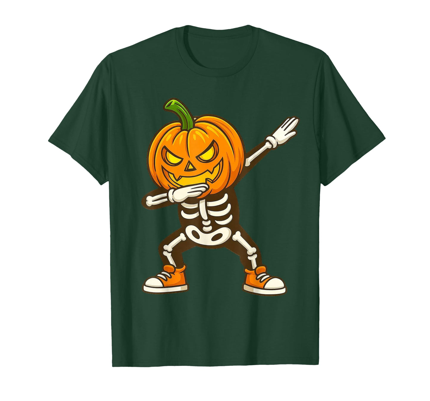 Funny Pumpkin Skeleton Dabbing Cute Jack-o'-Lantern Dab Pose T-Shirt