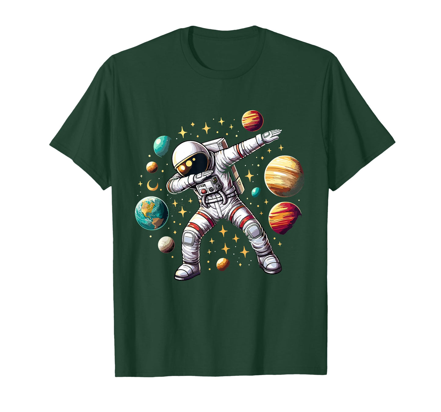 Astronaut Dabbing in Space Cosmic Galaxy Adventure Tee T-Shirt