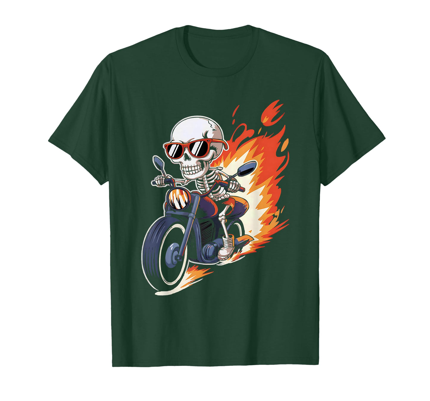 Halloween Skeleton Funny Motorcycle Bikers for Teens Boys T-Shirt
