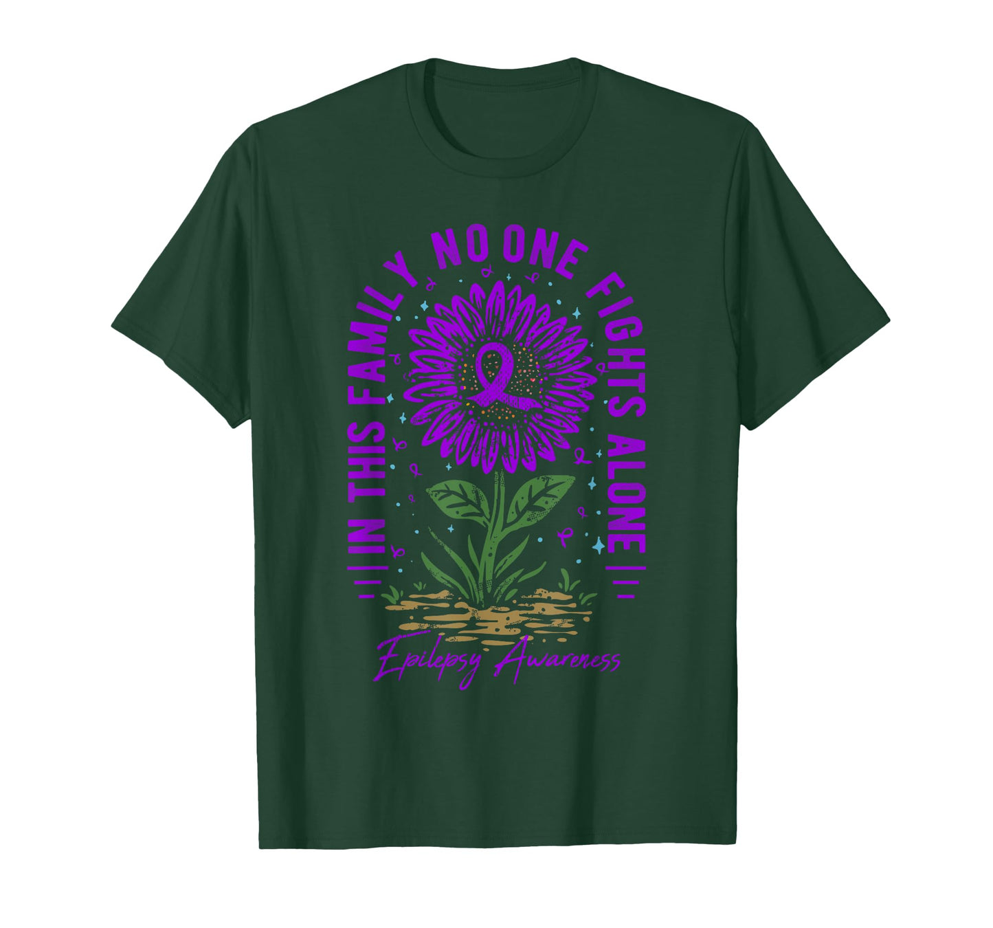 In This Family No One Fight Alone Epilepsy Awareness T-Shirt