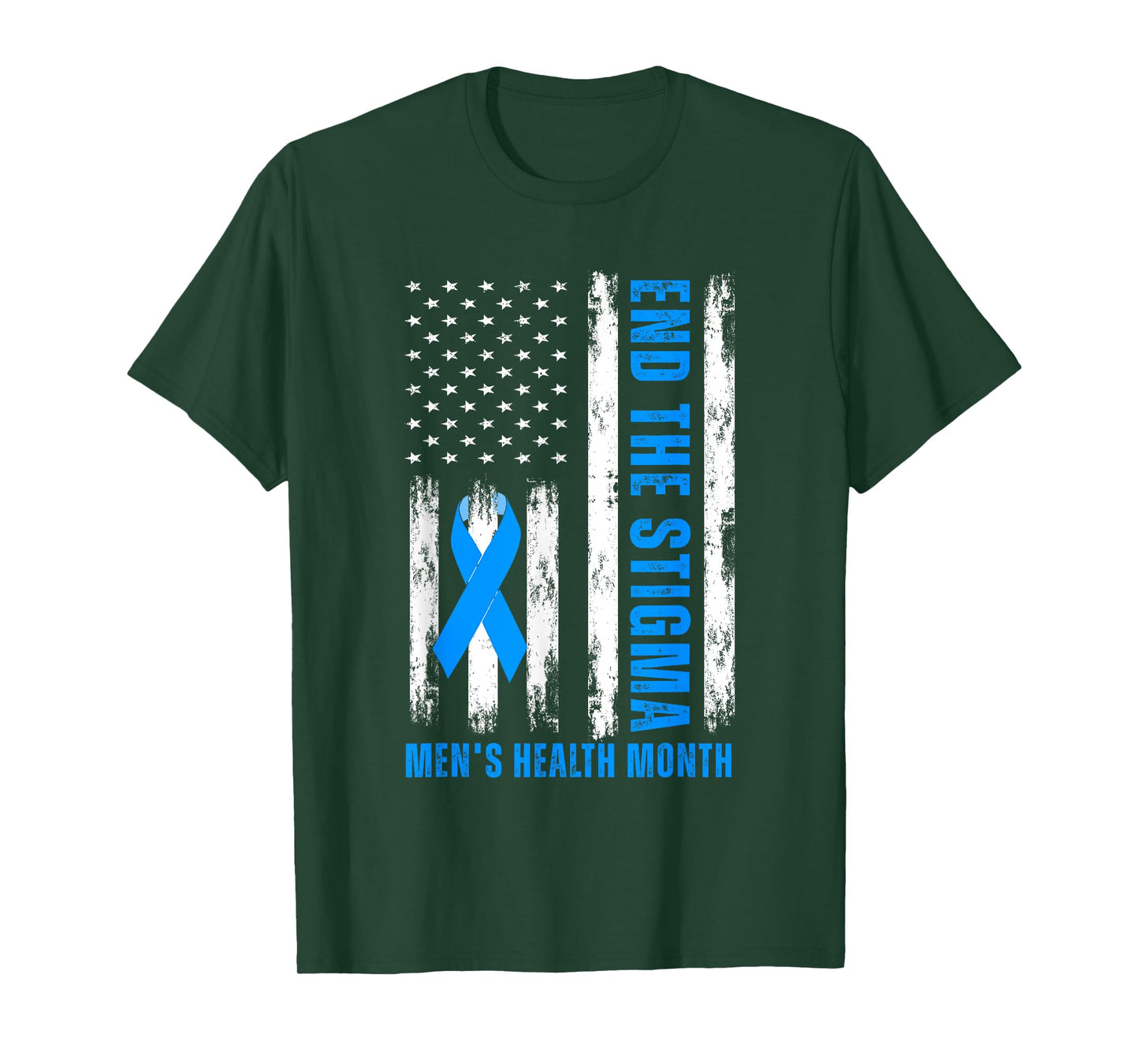 End The Stigma USA Flag Men’s Health Month Awareness Ribbon T-Shirt