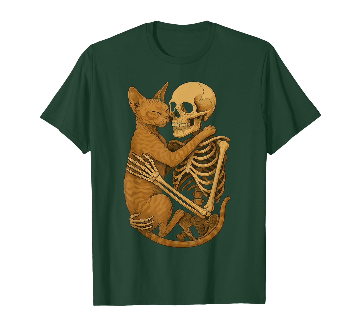 Skeleton Hugging Cornish Rex T-Shirt