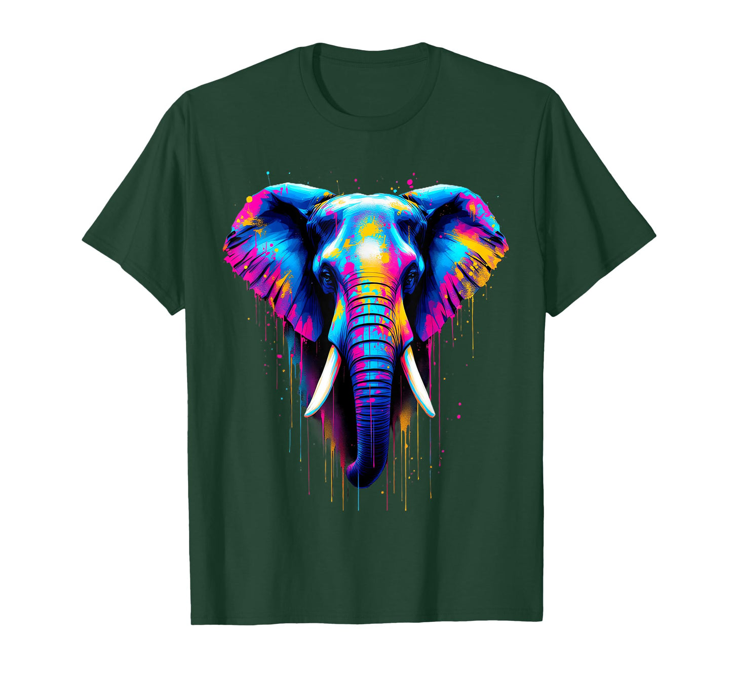 Asian Elephant Lovers Colorful Pop Art Asian Elephant T-Shirt