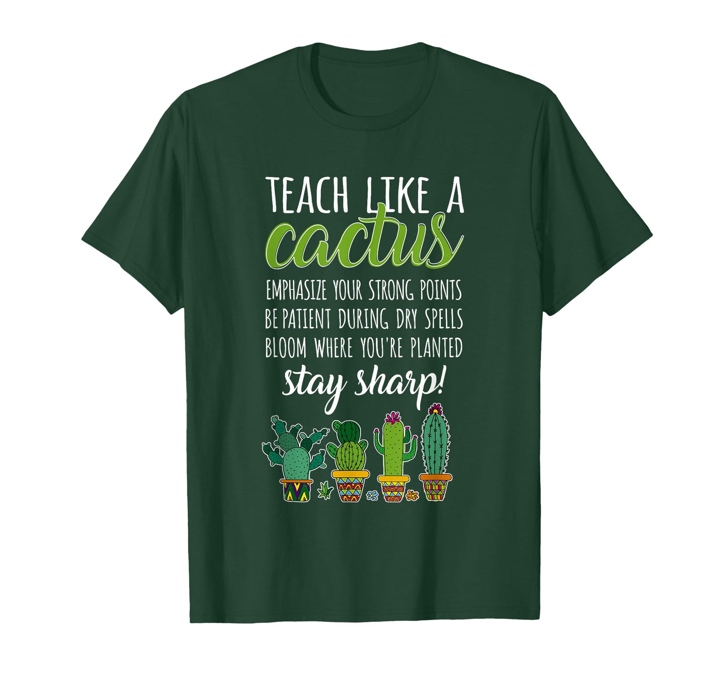 Teacher Pun Gardening Succulent Teach Like A Cactus T-Shirt