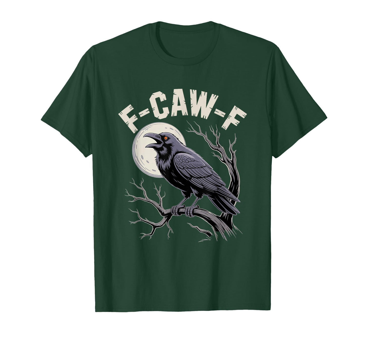 F-Caw-F Black Crow Pun Sarcastic Bird Joke Grunge Design T-Shirt